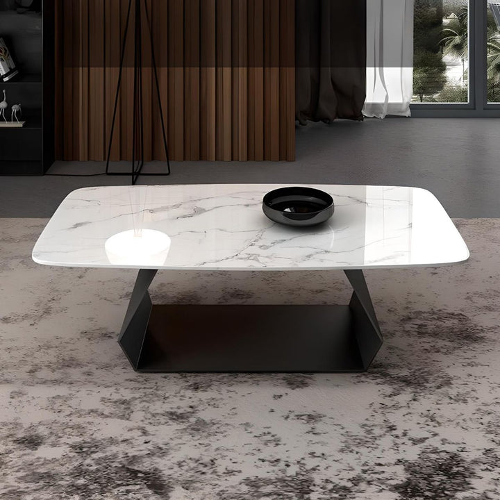 Oshin Stainless Steel Rectangle Shaped Coffee Table for Living Room