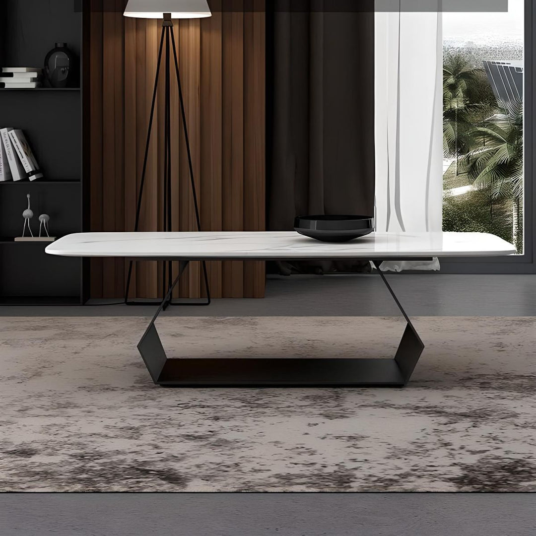 Oshin Stainless Steel Rectangle Shaped Coffee Table for Living Room