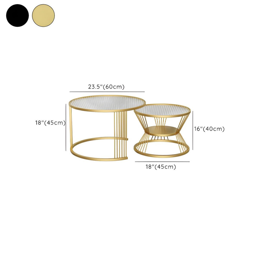 Pranavi Stainless Steel and Fluted Glass Top Coffee Table for Living Room