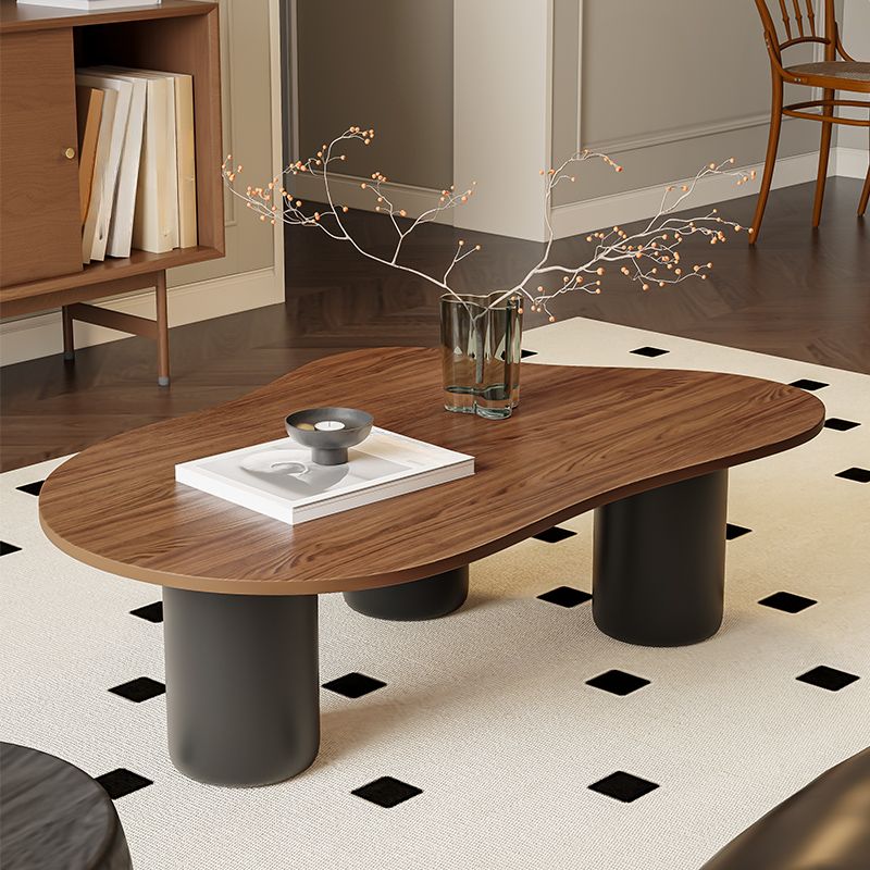 Willow Metal Base and Wooden Top Coffee Table for Living Room