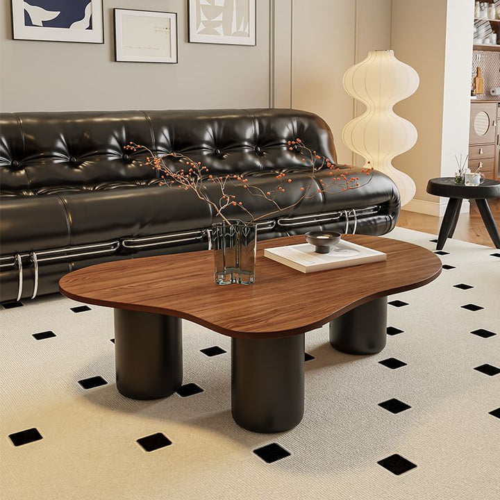 Willow Metal Base and Wooden Top Coffee Table for Living Room
