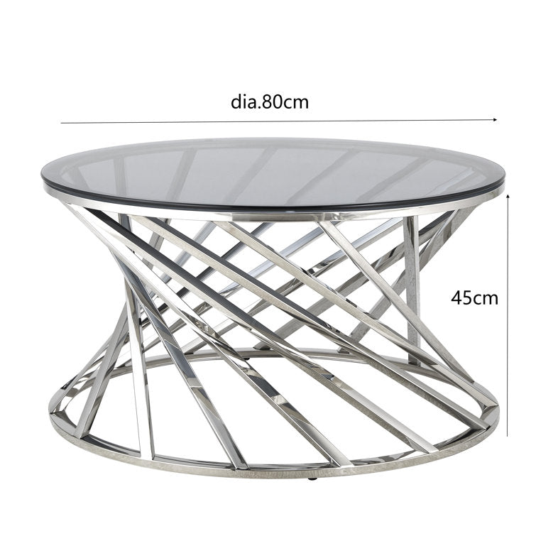 Hema Stainless Steel Coffee Table For Living Room - Silver Finish