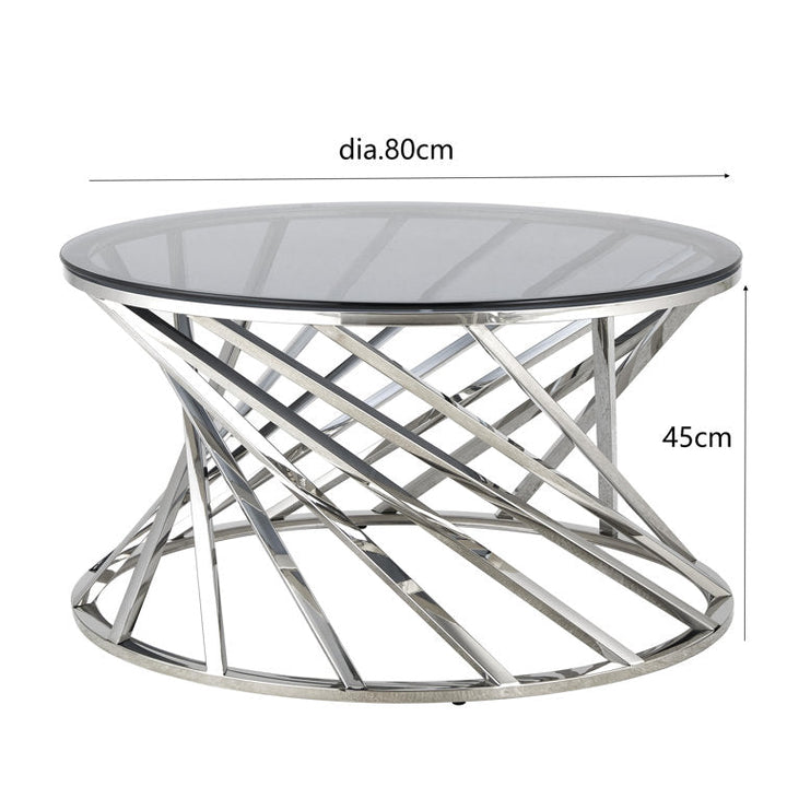 Hema Stainless Steel Coffee Table For Living Room - Silver Finish