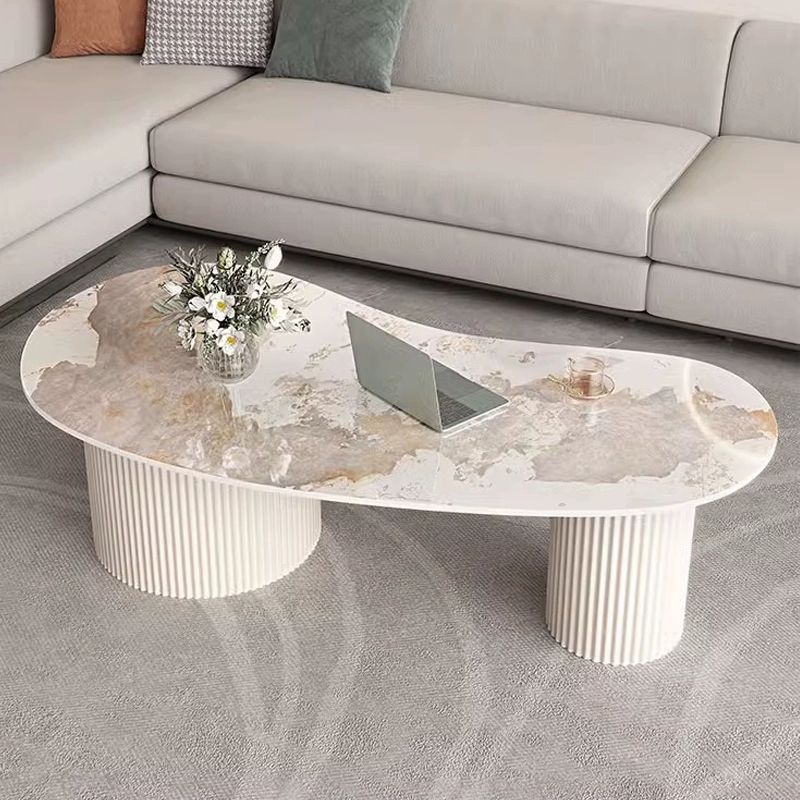 Dhwani MDF Frame and Ceramic Marble Top Coffee Table for Living Room