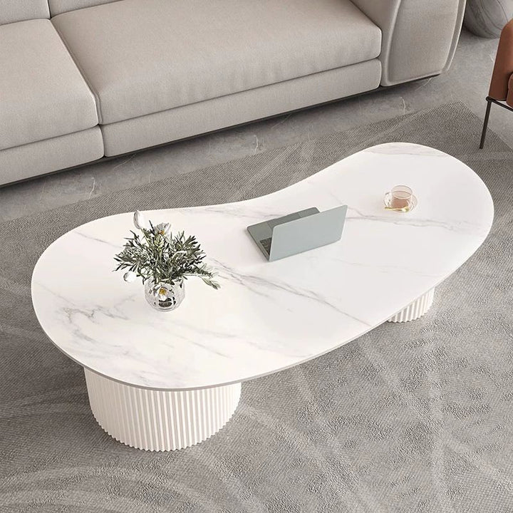 Dhwani MDF Frame and Ceramic Marble Top Coffee Table for Living Room