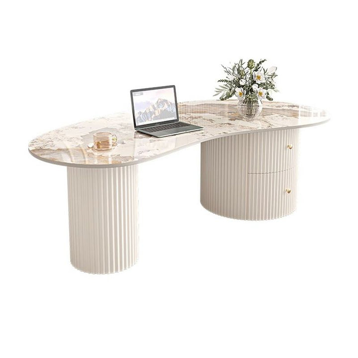 Dhwani MDF Frame and Ceramic Marble Top Coffee Table for Living Room