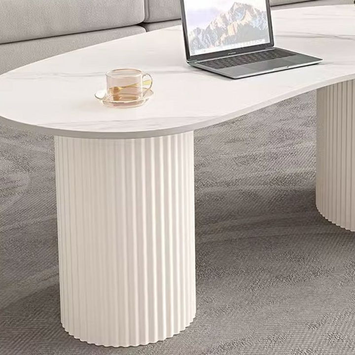 Dhwani MDF Frame and Ceramic Marble Top Coffee Table for Living Room