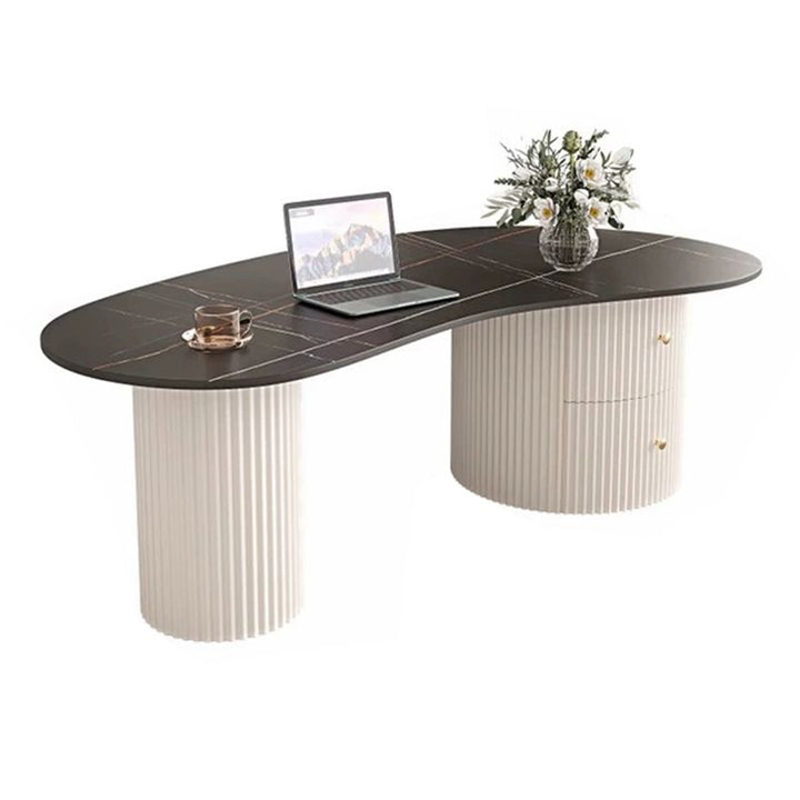 Dhwani MDF Frame and Ceramic Marble Top Coffee Table for Living Room