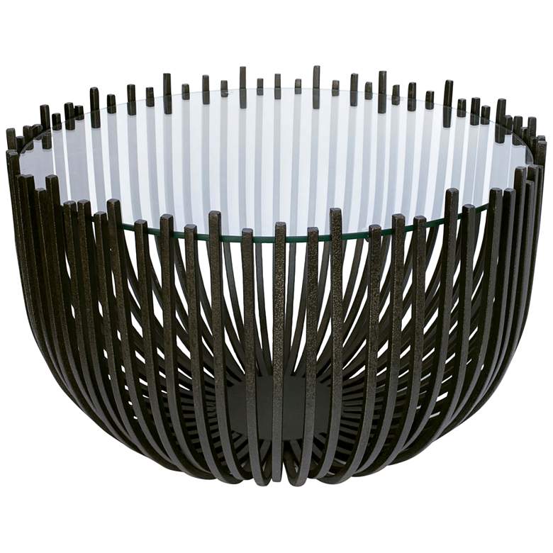 Riya Metal Black Coffee Table For Living Room | Glass Top