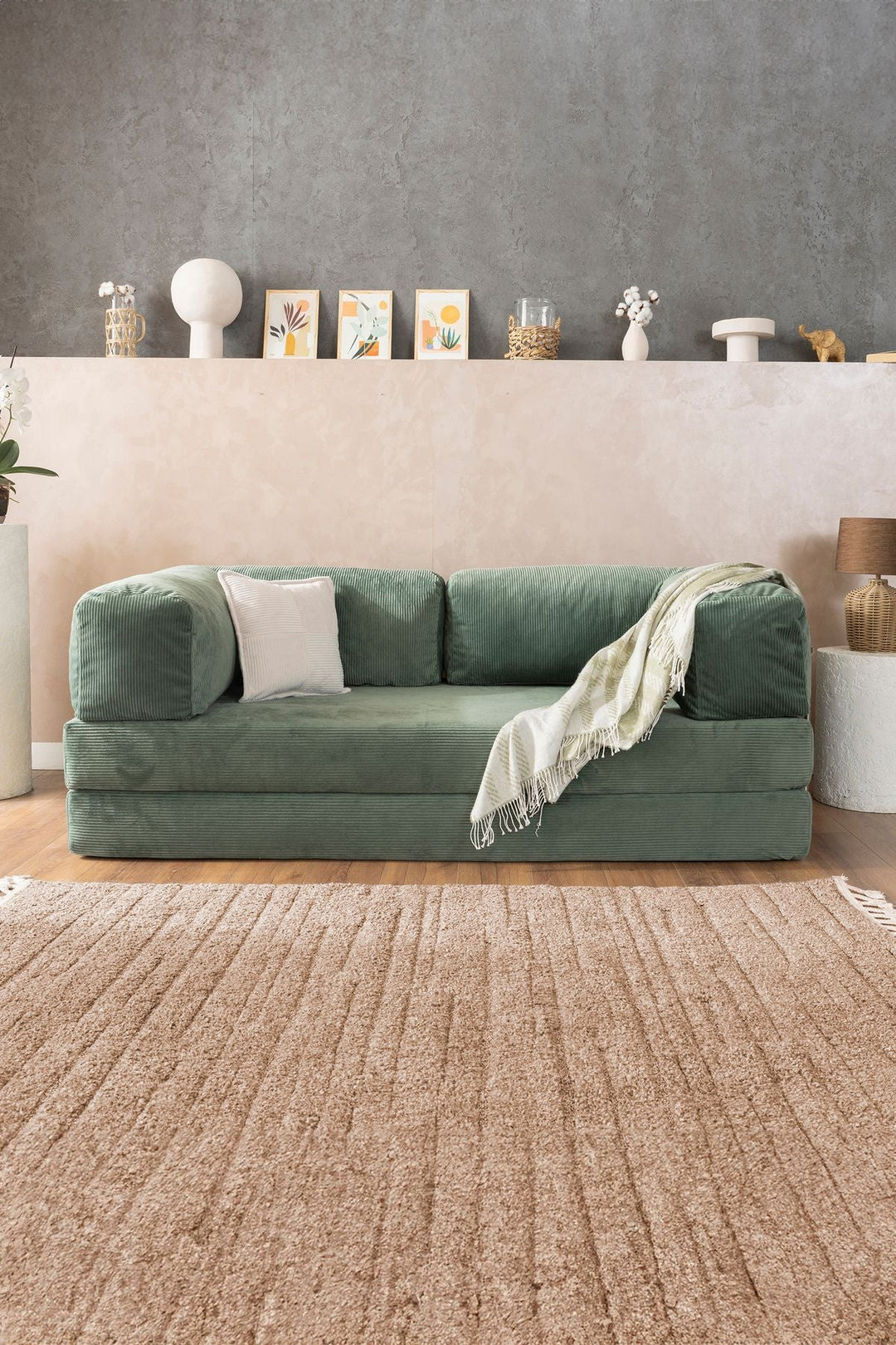 Manisha Green Sofa Come Bed For Living Room