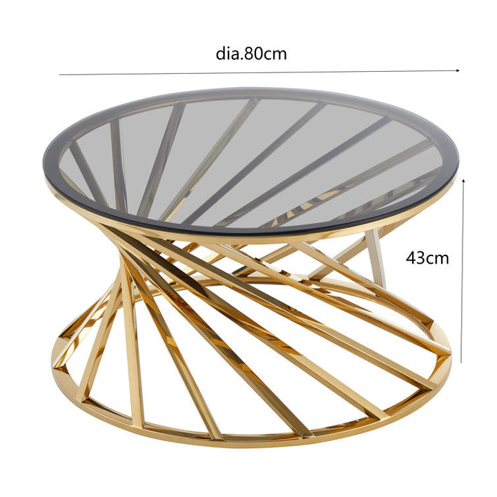 Hema Stainless Steel Coffee Table For Living Room - Gold Finish