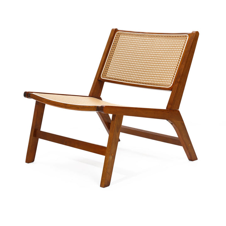 Kinaya Solid Wood and Cane Weaving Arm Chair | Living Room Chair | Lounge Chair