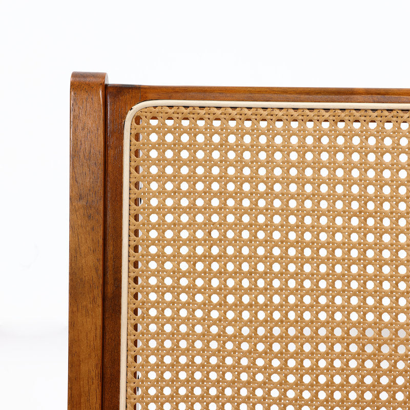 Kinaya Solid Wood and Cane Weaving Arm Chair | Living Room Chair | Lounge Chair