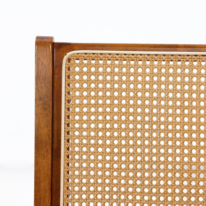 Kinaya Solid Wood and Cane Weaving Arm Chair | Living Room Chair | Lounge Chair