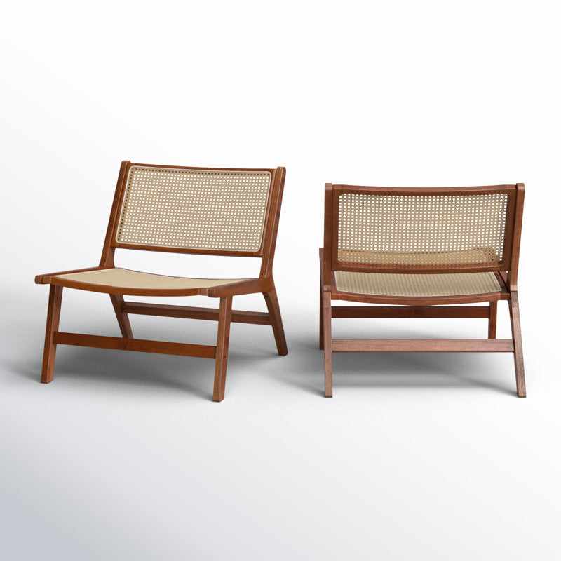 Kinaya Solid Wood and Cane Weaving Arm Chair | Living Room Chair | Lounge Chair