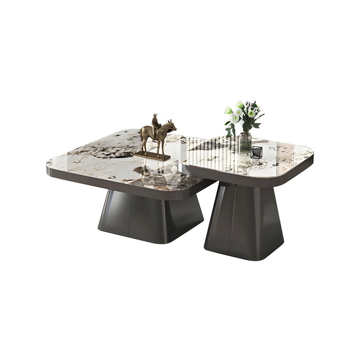Yatin Stainless Steel Frame and Marble Top Coffee Table for Living Room