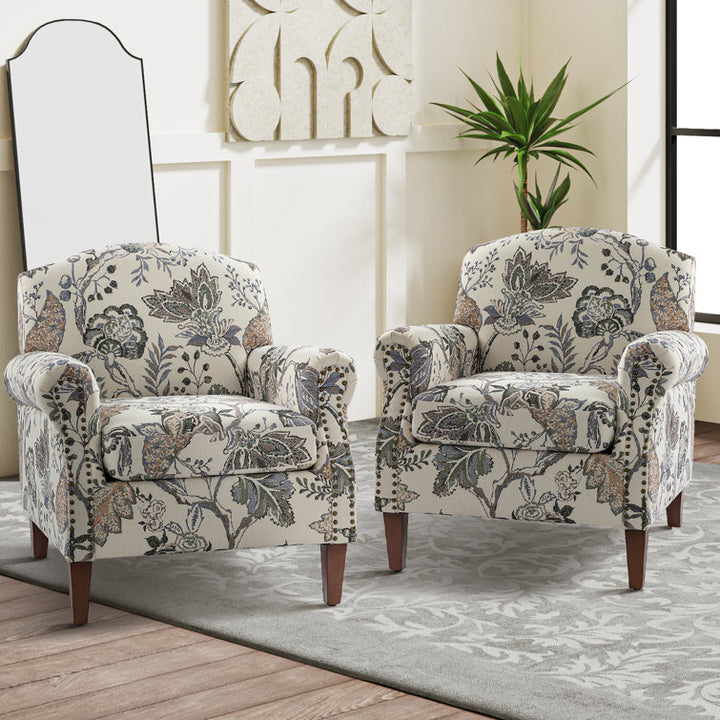 Mehulika Solid Wood and Fabric Arm Chair | Living Room Chair | Lounge Chair