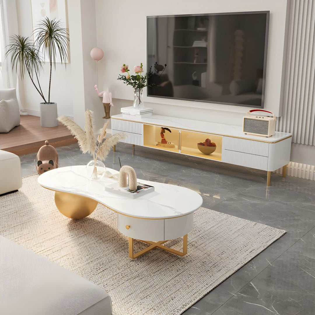Aarush Stainless Steel Frame Coffee Table for Living Room