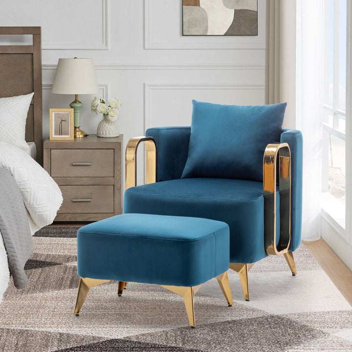 Nimya Metal and Fabric Arm Chair | Living Room Chair | Lounge Chair