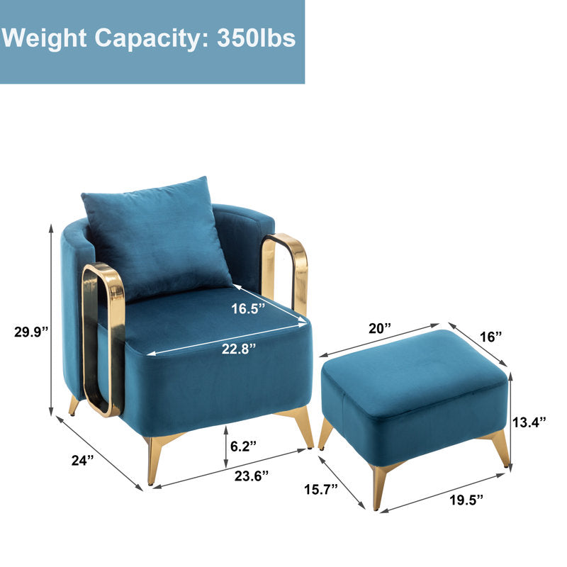Nimya Metal and Fabric Arm Chair | Living Room Chair | Lounge Chair