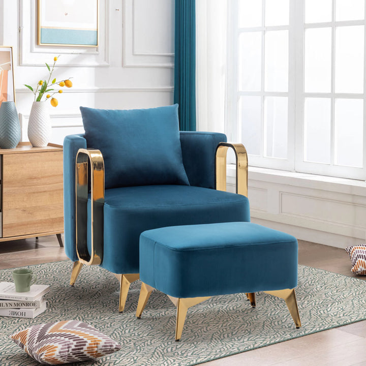 Nimya Metal and Fabric Arm Chair | Living Room Chair | Lounge Chair