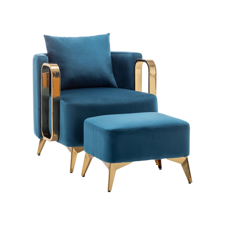 Nimya Metal and Fabric Arm Chair | Living Room Chair | Lounge Chair