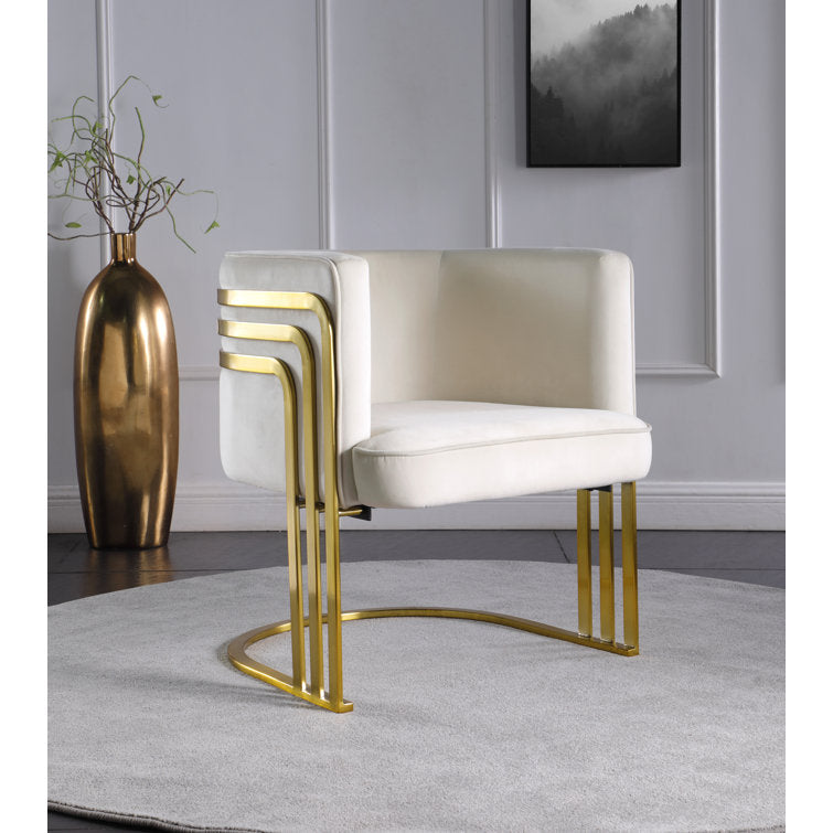 Leesha Metal and Fabric Arm Chair | Living Room Chair | Lounge Chair