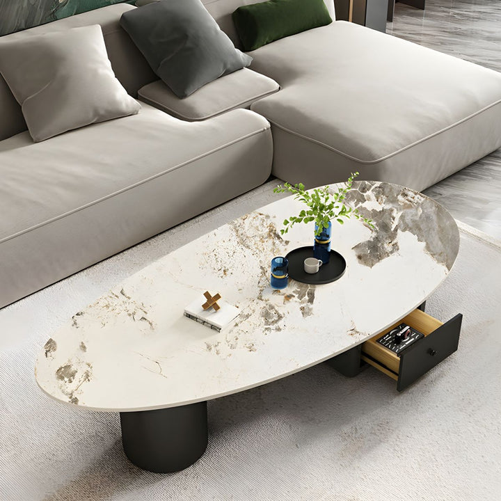 Grisha Stainless Steel Frame Coffee Table for Living Room