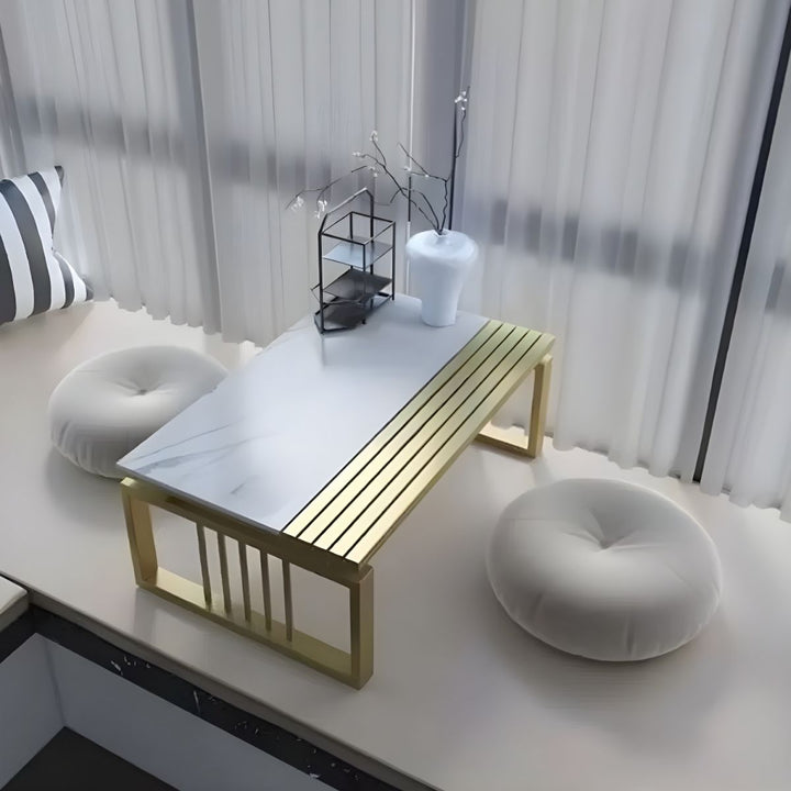 Arohi Stainless Steel Frame Coffee Table for Living Room