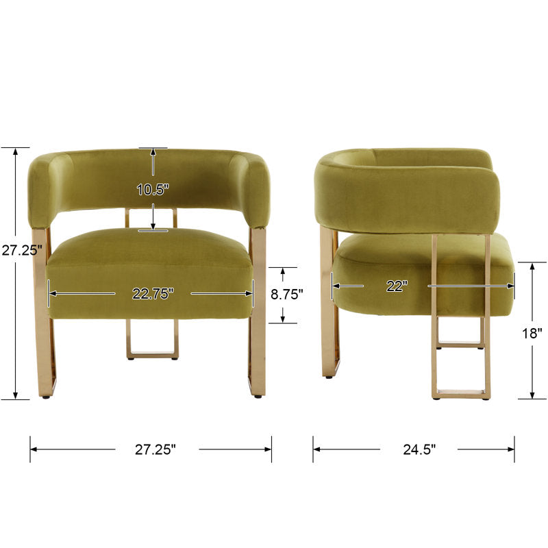 Aroosh Metal and Fabric Arm Chair | Living Room Chair | Lounge Chair