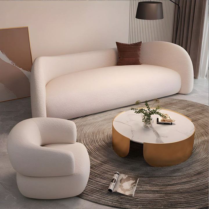Aarav Stainless Steel Coffee Table for Living Room | Round Shaped