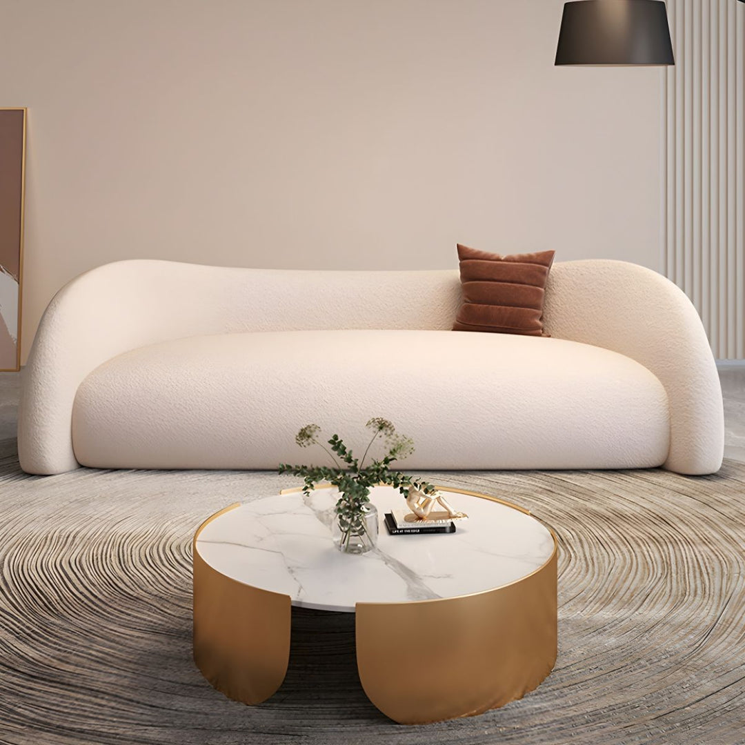 Aarav Stainless Steel Coffee Table for Living Room | Round Shaped