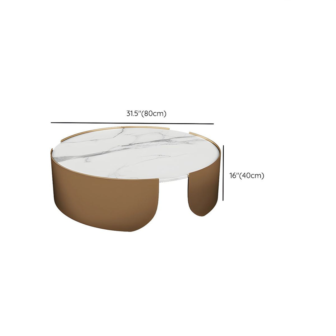 Aarav Stainless Steel Coffee Table for Living Room | Round Shaped