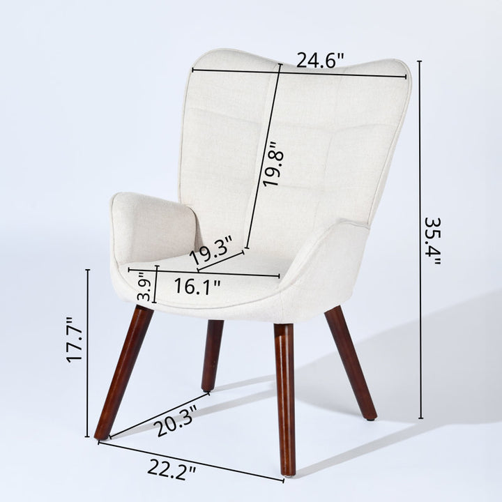 Shayana Solid Wood and Fabric Arm Chair | Living Room Chair | Lounge Chair