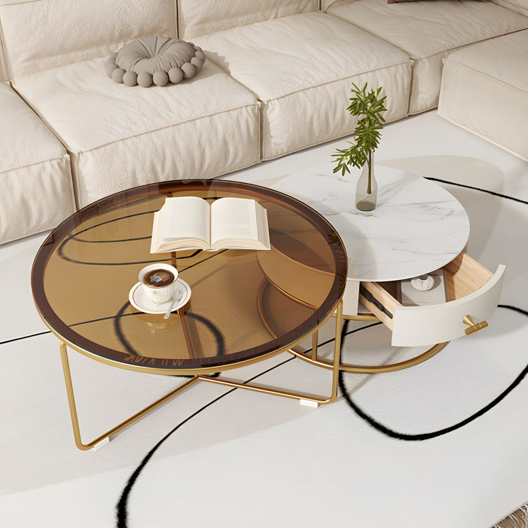 Darsh Stainless Steel Frame Coffee Table for Living Room