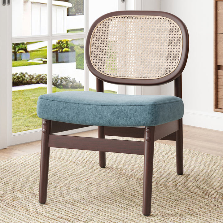 Kashika Solid Wood and Fabric Arm Chair | Living Room Chair | Lounge Chair