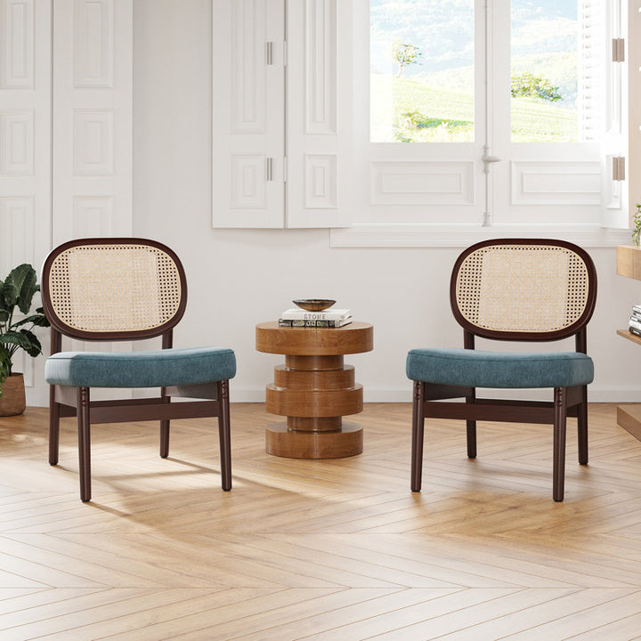Kashika Solid Wood and Fabric Arm Chair | Living Room Chair | Lounge Chair