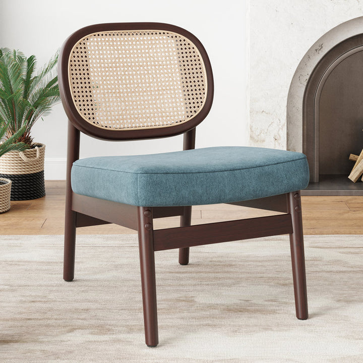 Kashika Solid Wood and Fabric Arm Chair | Living Room Chair | Lounge Chair