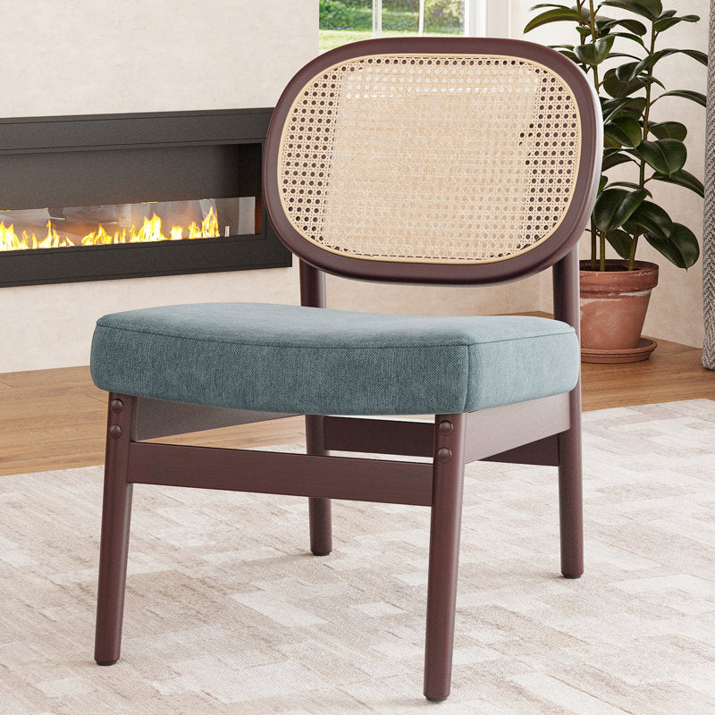 Kashika Solid Wood and Fabric Arm Chair | Living Room Chair | Lounge Chair