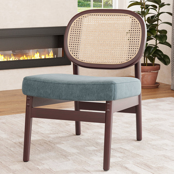 Kashika Solid Wood and Fabric Arm Chair | Living Room Chair | Lounge Chair