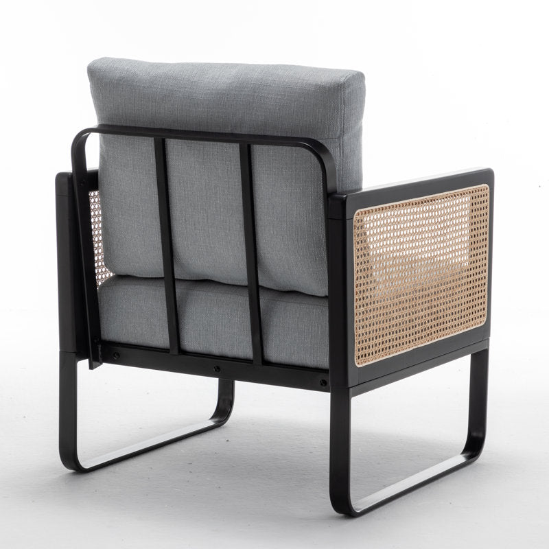 Anoushka Solid Wood and Fabric Arm Chair | Living Room Chair | Lounge Chair