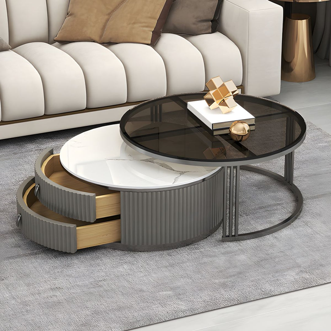 Gaurav Stainless Steel Frame Coffee Table for Living Room