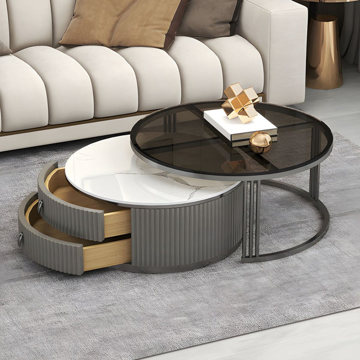 Gaurav Stainless Steel Frame Coffee Table for Living Room