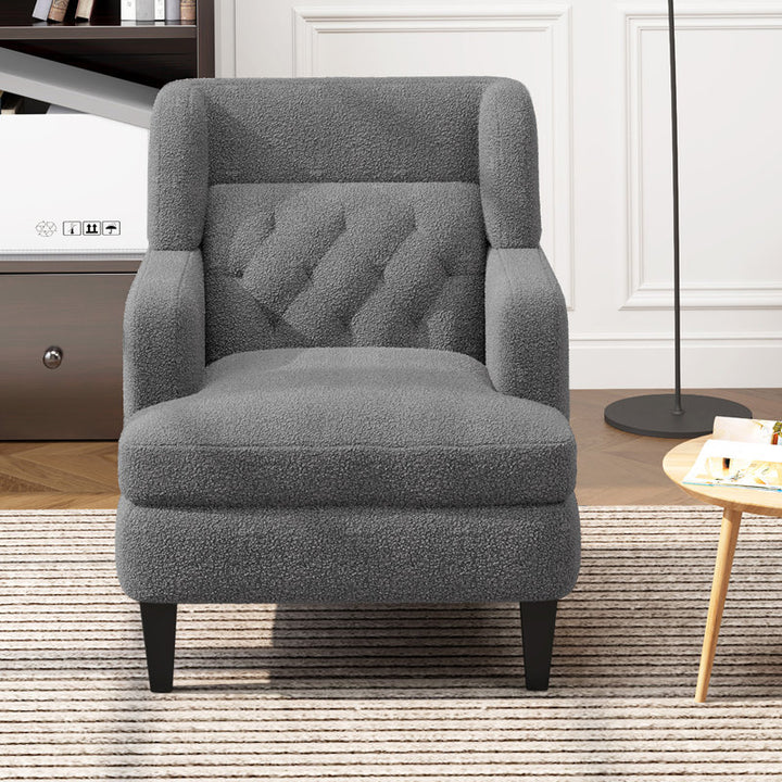 Arisha Solid Wood and Fabric Arm Chair | Living Room Chair | Lounge Chair