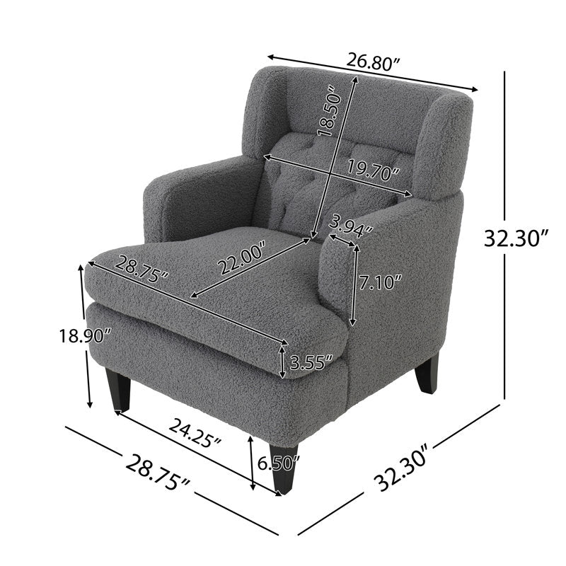 Arisha Solid Wood and Fabric Arm Chair | Living Room Chair | Lounge Chair