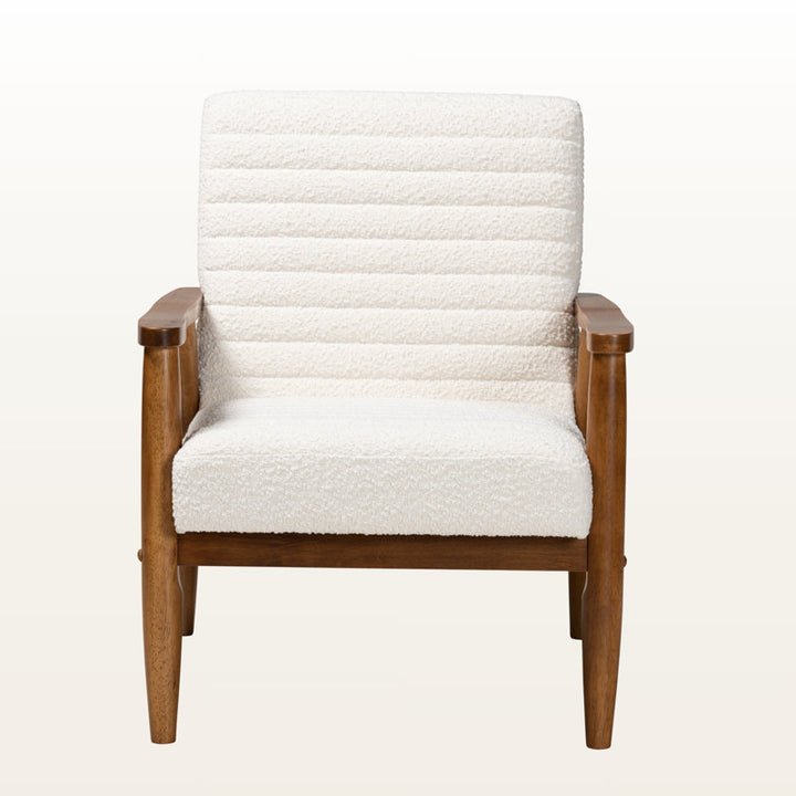 Aaravi Solid Wood and Fabric Arm Chair | Living Room Chair | Lounge Chair