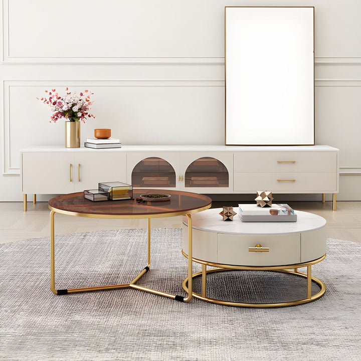 Hriday Stainless Steel Frame Coffee Table for Living Room