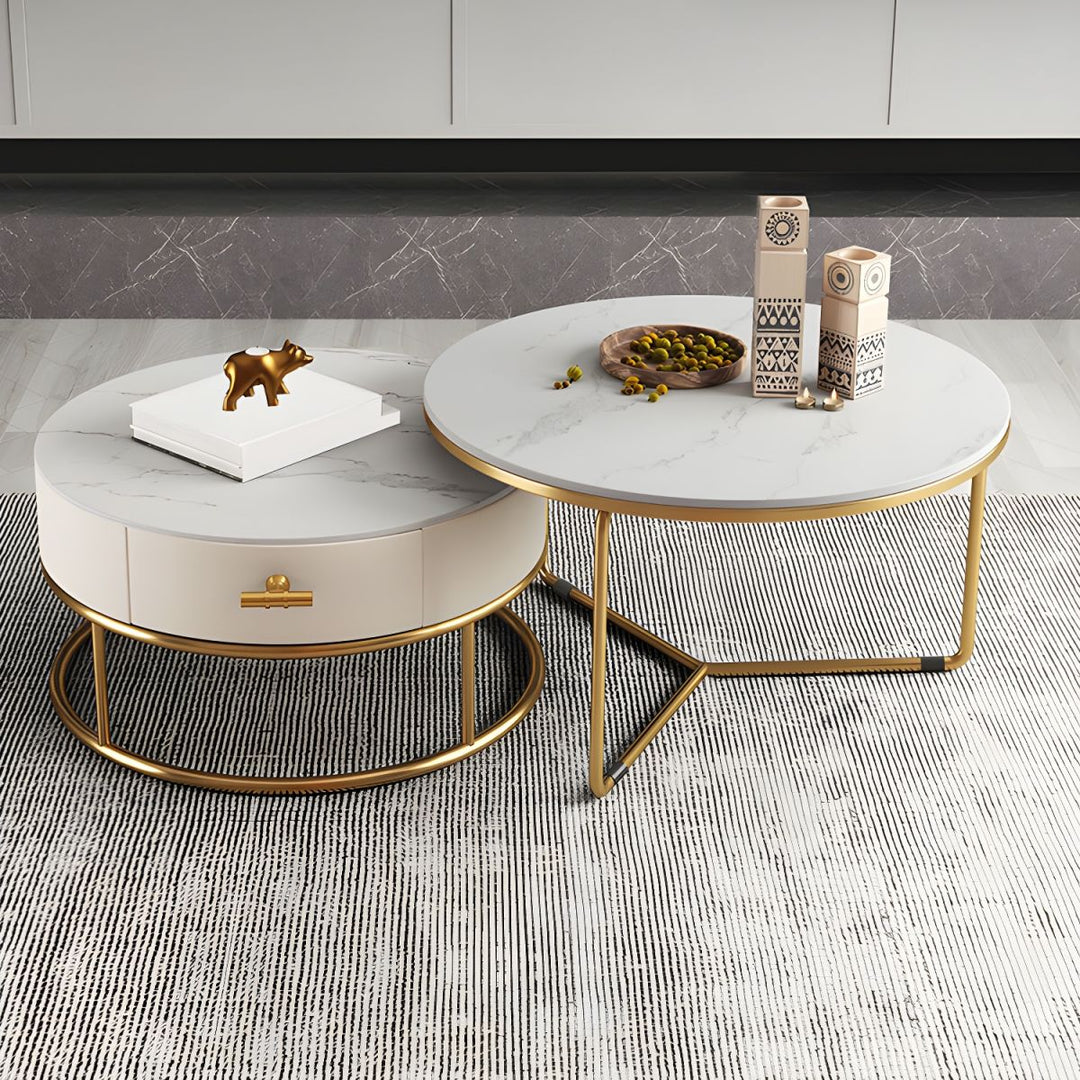 Hriday Stainless Steel Frame Coffee Table for Living Room