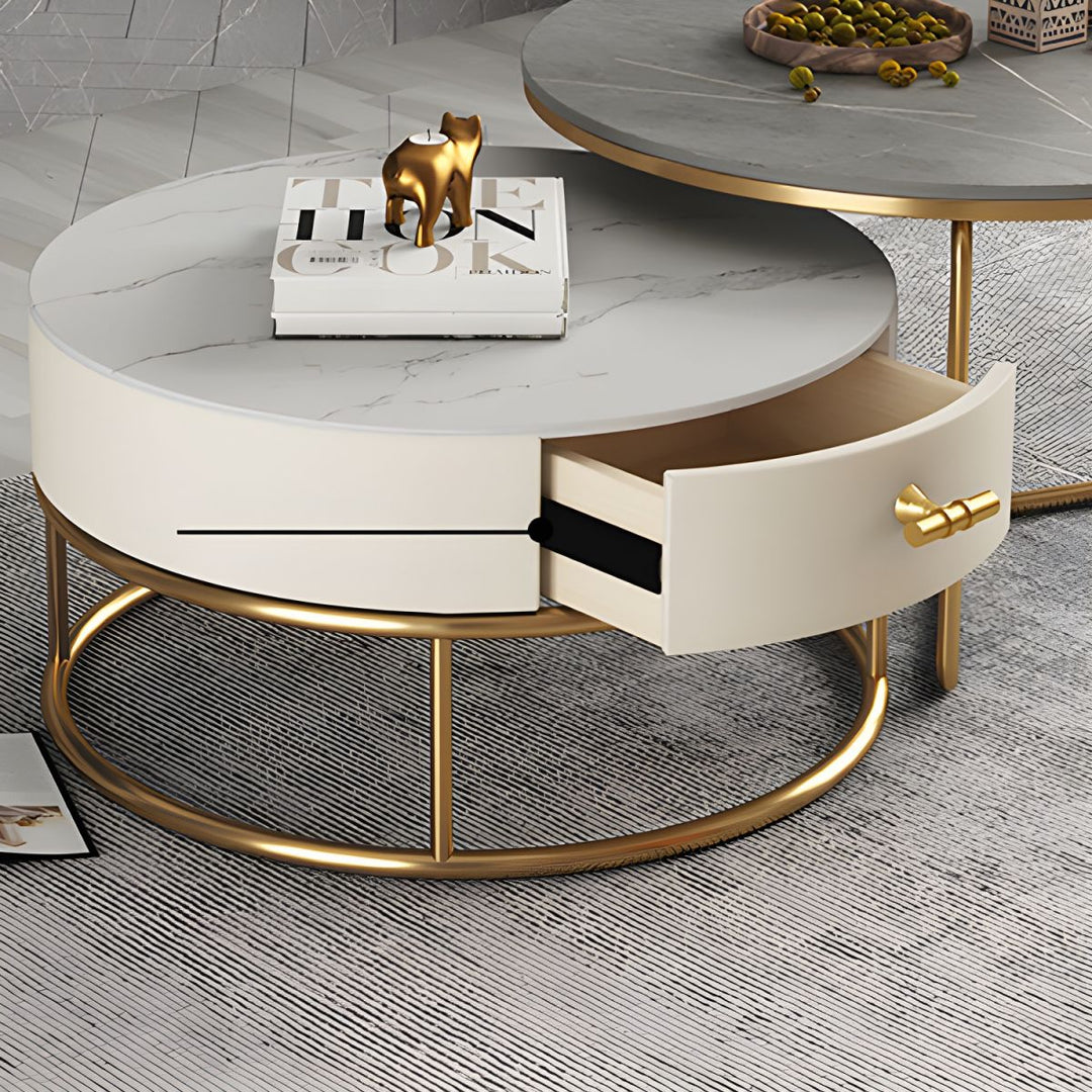 Hriday Stainless Steel Frame Coffee Table for Living Room