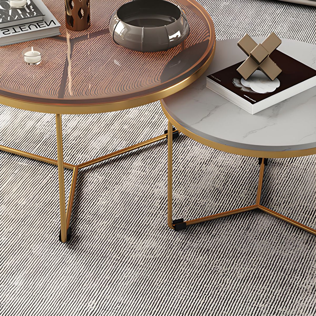 Hriday Stainless Steel Frame Coffee Table for Living Room